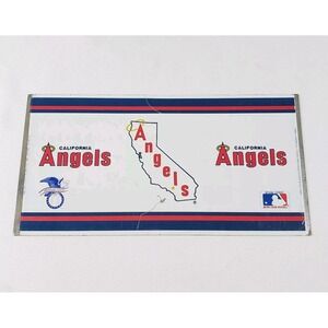 VINTAGE 1984 California Angels Baseball Tin Can Coin Bank Plate RARE